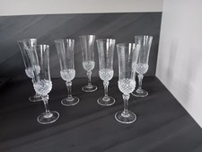 7  Flûtes À Champagne Cristal D'arques Modèle Longchamp