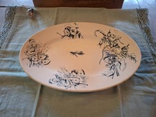 1 ancien plat oval libellule