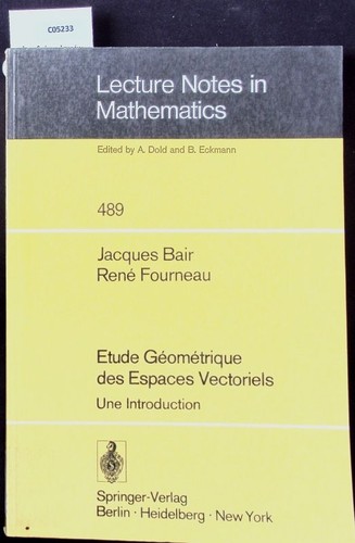 Etude geometrique des - geometrique, espaces