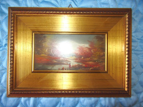 Vintage tableau paysage avec - vintage,