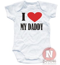Naughtees Clothing Body I Love My Daddy Coton Blanc Bébé Grow Babysuit Gilet