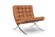Mid Century Brown Leather