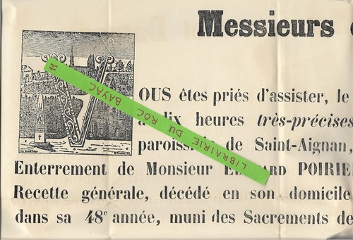 Affiche faire part - affiche, deces