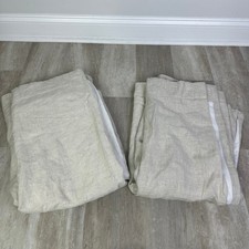 Pottery Barn Belgian Flax Linen Lined Drap Curtains 2 Panels 6675845 50" Wx84" L
