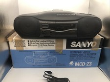 Sanyo Radio Cassette Player MCD-Z3F Boombox Stereo W Original Box Tested Works