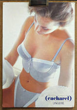 80s-90s Cacharel Women's Lingerie Advertising Display Cardboard /RSC104