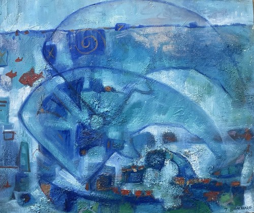 Baleine méditerranée tableau - baleine,