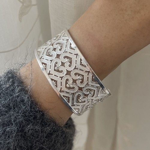 Bracelet jonc manchette argent - bracelet,