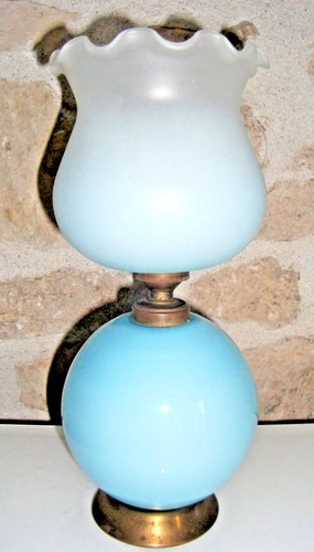 Lampe art déco opaline - lampe, en