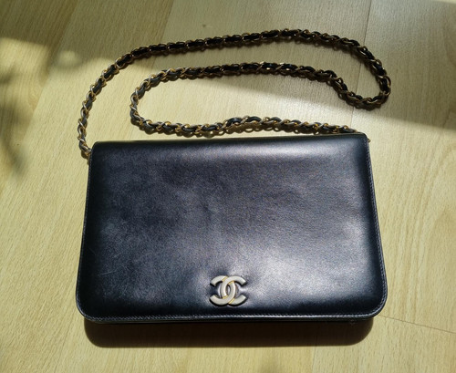 Sac chanel vintage cuir noir - chanel,