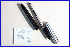 Parker 51 Cartouches Stylo à Plume en Noir & Acier Inoxydable Avec Fin - Gravure