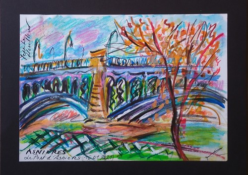 Tableau peinture paris - peinture, pont