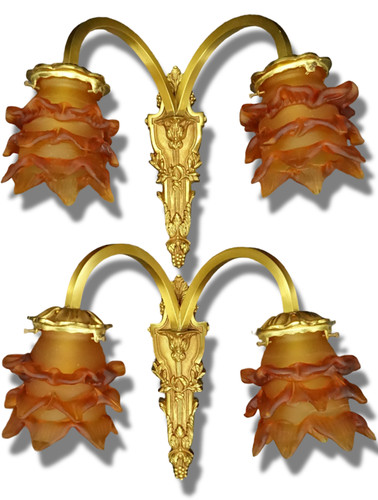 Paire appliques style - d'appliques, louis