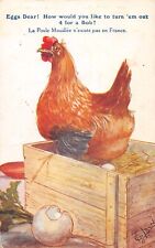 Postcard fantasy representing a hen