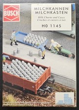 Busch Échelle H0 1145 Cruches À Lait Et Caisses Modèle De Train Vintage