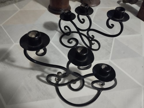Chandelier métal noir - , 3