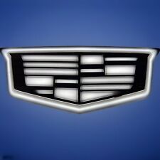 Cadillac Escalade Monochrome White LED Logo 2015-2024 Illuminated Emblem Front