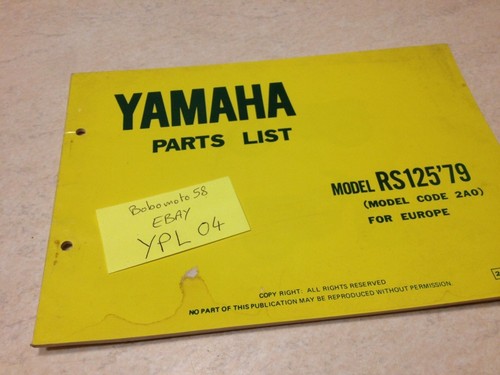 Yamaha parts list rs125 2a0 - parts, 79