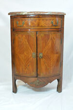 Antique Louis XVI era inlay corner marble furniture storage 