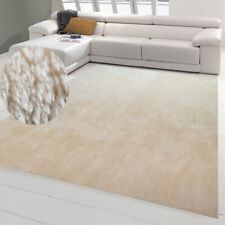 Tapis Shaggy salon de tapis moquette Flokati en beige