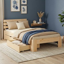 Lit en bois 90x200 cm tiroir