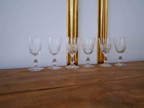 Lot anciens verres vin - verres, à