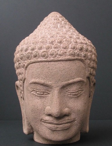 Tête bouddha pierre du - tête,