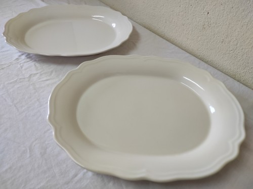 Anciens plats ovales blanc - 2,