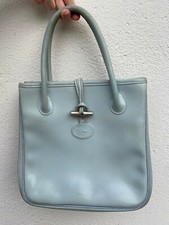 Sac à main Longchamp - En cuir bleu - Modèle Roseau