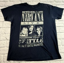 Nirvana Seattle Live October 31 1991 Paramount Theatre T-Shirt Sz L (2009)
