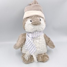 Doudou peluche pingouin gris