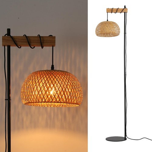 Lampadaire osier naturel - lampadaire,