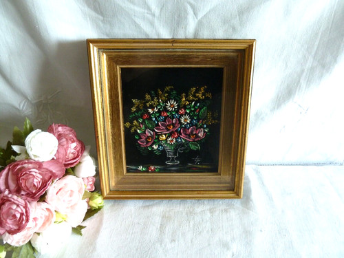 Tableau huile sur - huile, velours