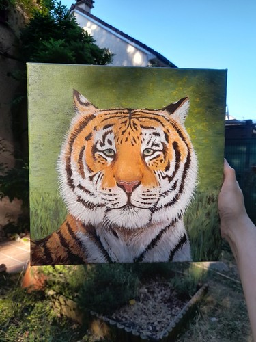 Peinture acrylique tigre - peinture,