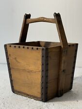 Antique Chinese Wood and Metal Grain Basket - Late 19th Early 20th Century