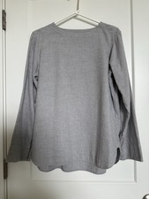 VGUC MUJI WOMENS FLANNEL GRAY GREY SHIRT TOP 100% COTTON SZ MEDIUM MED M