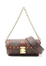 Louis Vuitton Papillon Trunk Monogram Leather Chain Crossbody Tote Bag M57835