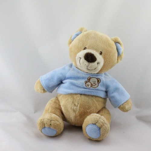 Doudou ours beige pull - , bleu