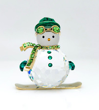 New SWAROVSKI Green Holiday Cheers Dulcis Christmas Snowman Figurine 5687168