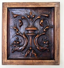 Panneau sculpté en bois de