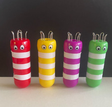 SET OF 4 MULTICOLORED PLASTIC BEE OR CATERPILLAR KNITTING NICE CONDITION