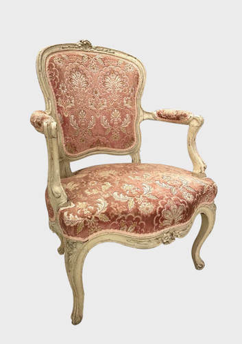 Fauteuil peint époque - , louis