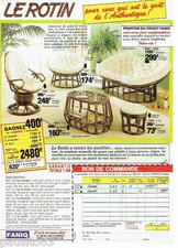1986 ADVERTISING 116 Faniq the seats pouf chair in rattan