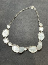 Collier Fantaisie Vintage Argenté Signé 
