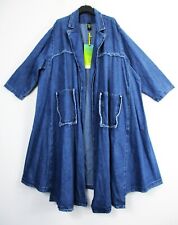 Lagenlook 86% Coton Denim Veste/ Manteau Long Ouvert Oversize: Plus 20-26