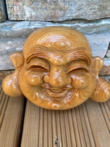 Tête bouddha bois à - bouddha,