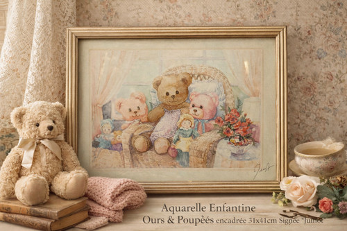 Aquarelle décorative signée