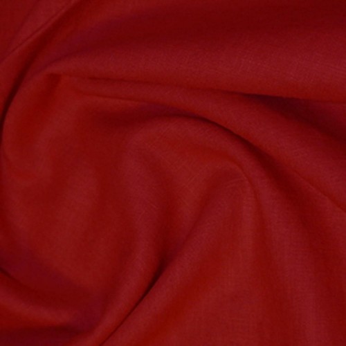 Tissu lin lavé - lin, rouge