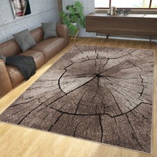 Tapis Moderne Élégant Découpe Des Contours Nature Tronc D'Arbre Design Gris Brun