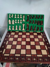 WOODEN CHESS SET AMBASSADOR WIEGEL COMPLETE BEAUTIFUL CONDITION 40X40 CM